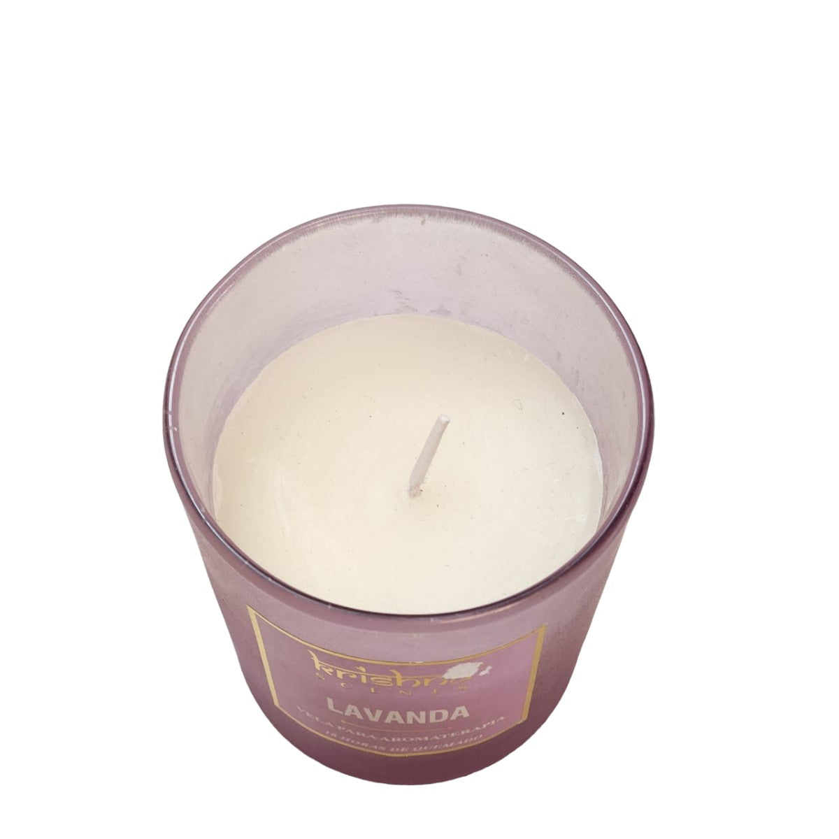 Vela Vidrio Escarchado Lavanda KRISHNA