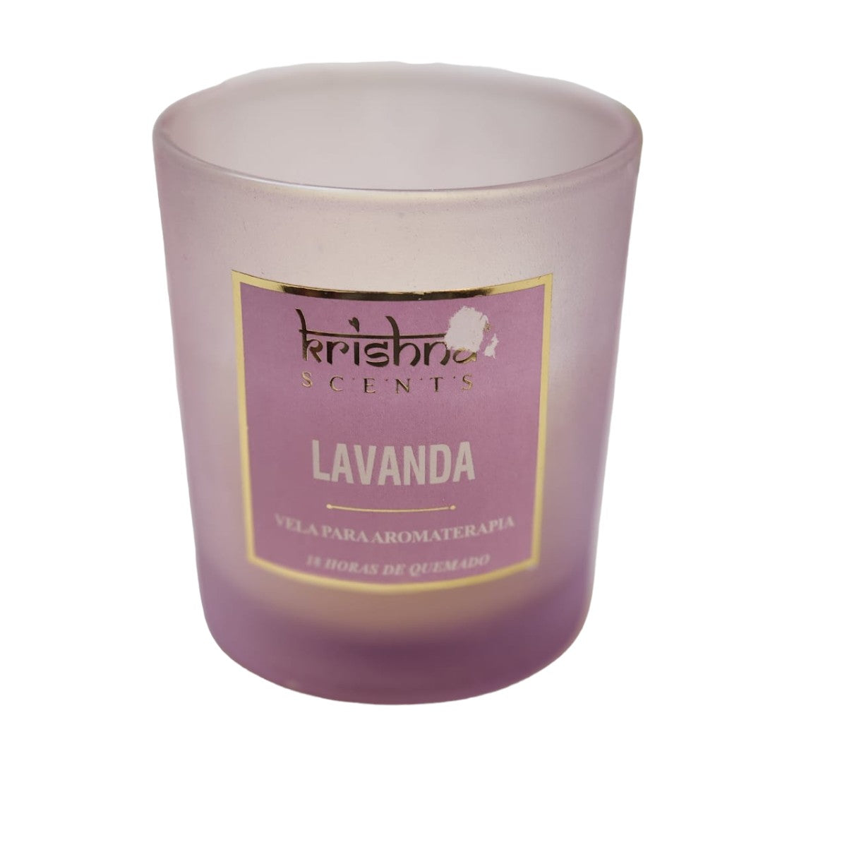 Vela Vidrio Escarchado Lavanda KRISHNA