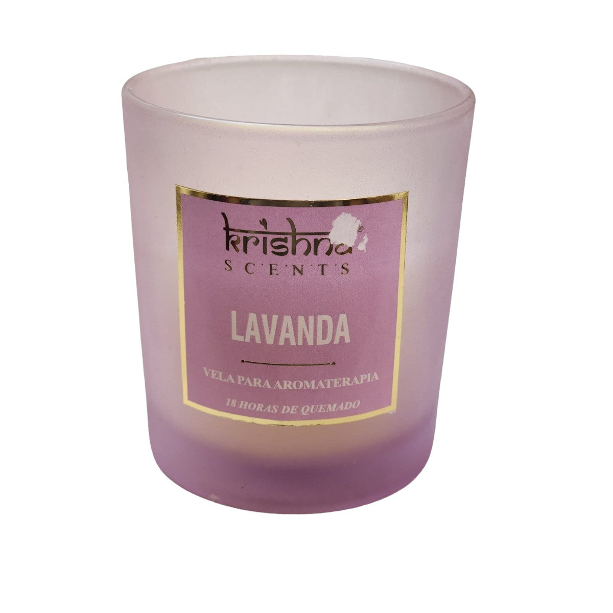 Vela Vidrio Escarchado Lavanda KRISHNA